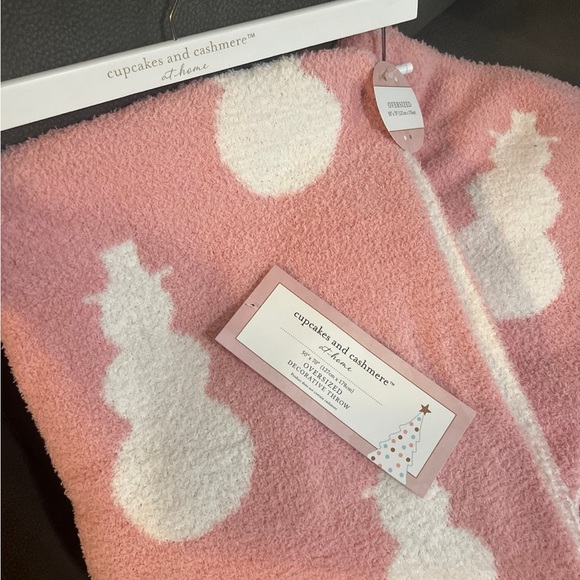 Pink and white snowman blanket cupcakes and cashmere reversible - Picture 3 of 7